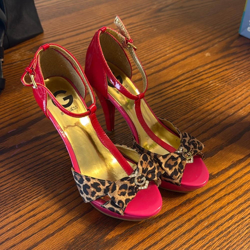 Guess pink Cheetah Heels